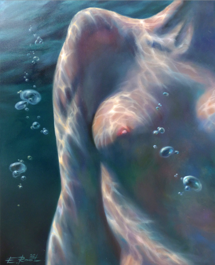 Elena Root – Blue Dreams-1, Öl, 80x100, 1900€
